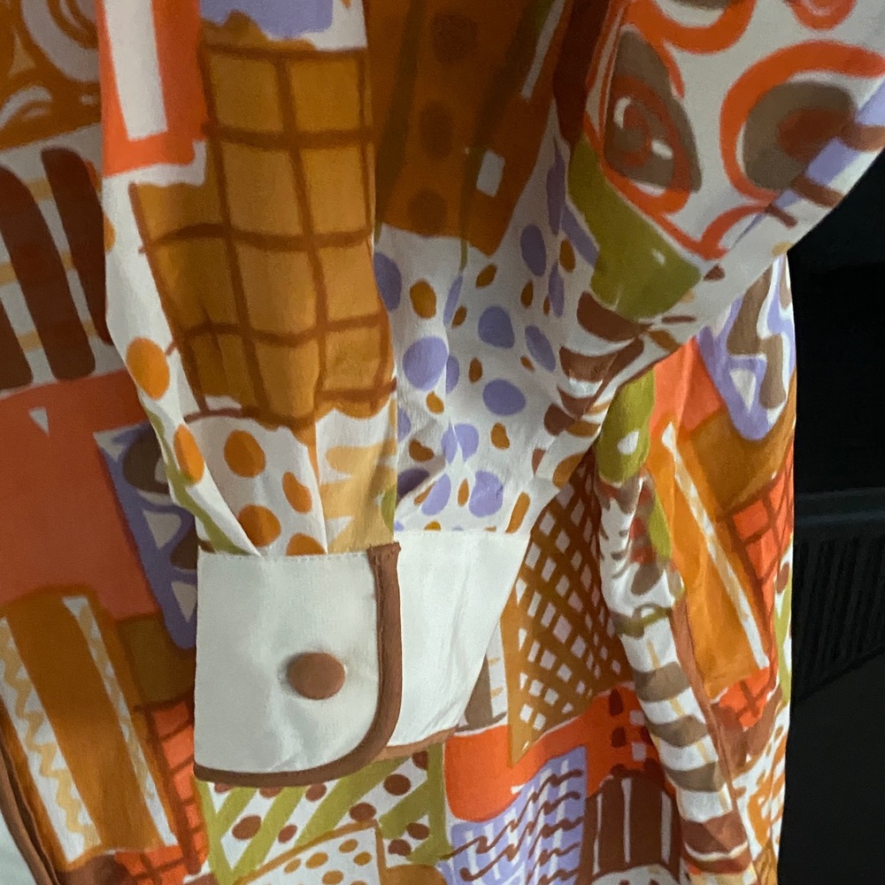 Vintage Bob Mackie 100%Silk Wearable Art Shirt - Picture 8 of 16